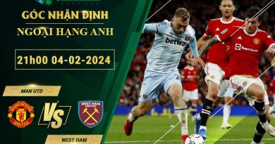 chi tiết kèo đấu Man Utd vs West Ham