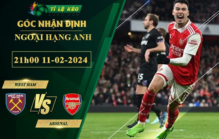 chi tiết kèo đấu West Ham vs Arsenal