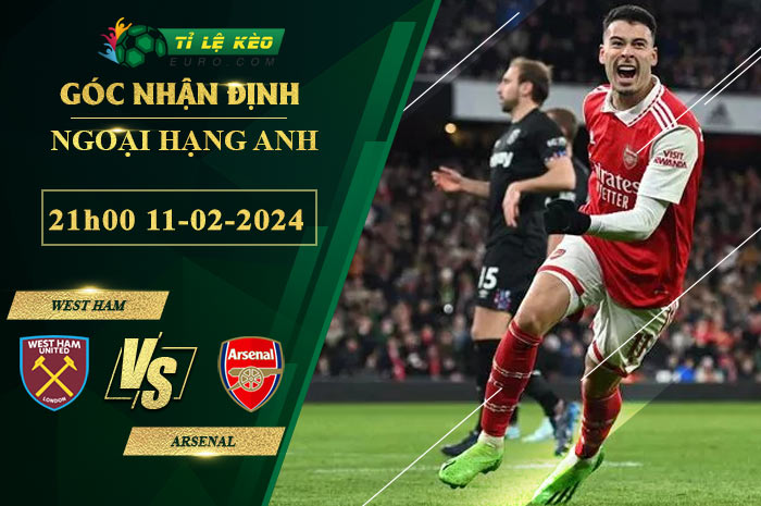 chi tiết kèo đấu West Ham vs Arsenal