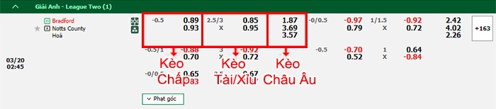 bảng kèo trận đấu Bradford City vs Notts County