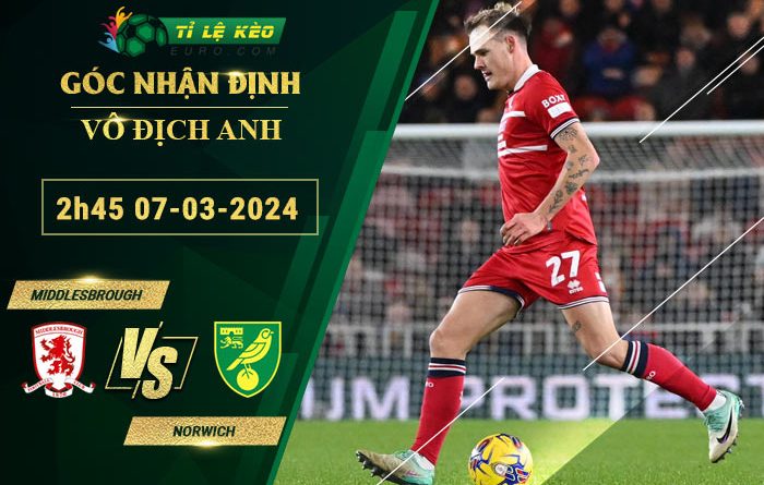 soi kèo Middlesbrough vs Norwich