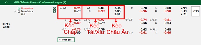 bảng kèo trận đấu Olympiakos vs Fenerbahce